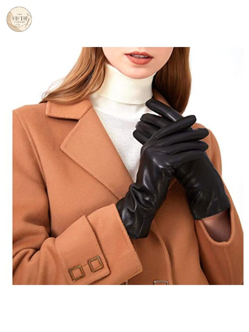 Womens Genuine SheepSkin Leather Gloves Cashmere Lined Cold Weather